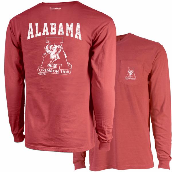 ALABAMA VINTAGE A CC L/S TEE CRIMSON