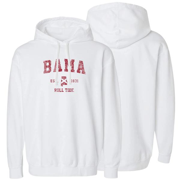 BAMA STATE SINGLE CC HOODY WHITE