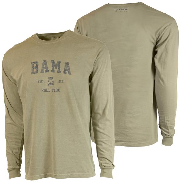 BAMA STATE SINGLE CC L/S TEE SANDSTONE