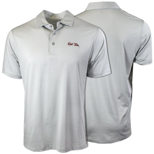 LUXURY STRIPE ROLL TIDE POLO LT.GREY/WHITE